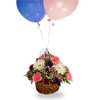 Best Wishes Basket And Balloons view 2