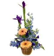 A basket arrangement for a baby boy view 2