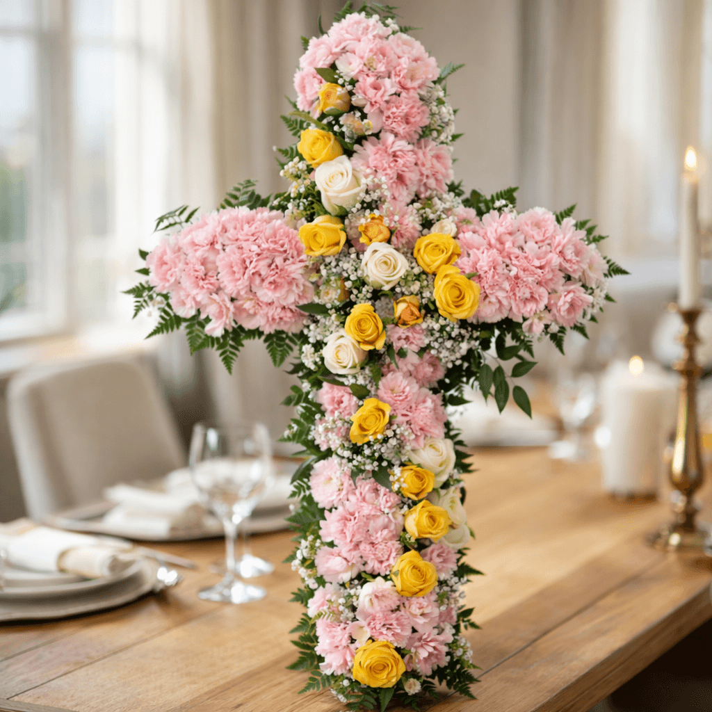 Forever in Pink Flower Cross