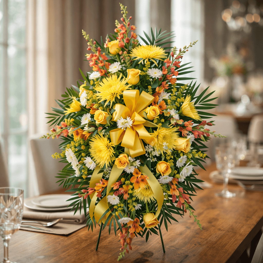 Yellow Tribute Standing Spray