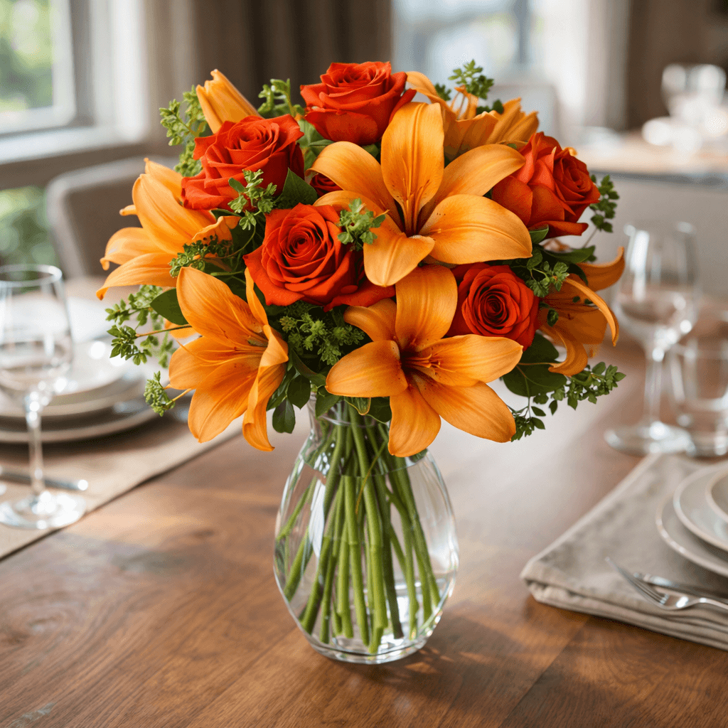 Fiery Lily and Rose